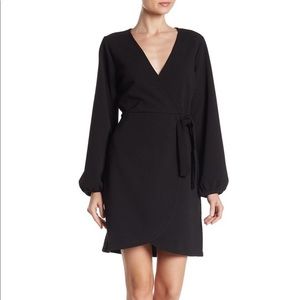 Madewell Long sleeve true black wrap dress size XS